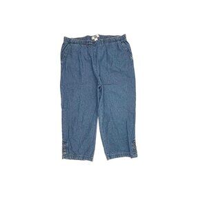 Draper's & Damon Pull On Capri‎ Women's size XL Medium Wash Blue Denim jeans